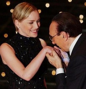 Pippo Baudo e Sharon Stone